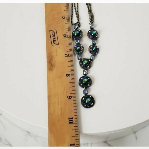 MERMAID FAUX PEARL & RHINESTONE STATEMENT NECKLACE - Picture 6 of 6